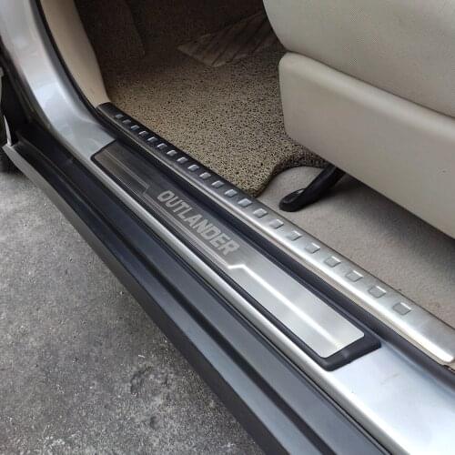Car Accessories Styling For Mitsubishi Outlander Door Sill Stainless Steel Protector Scuff Plate Cover Auto Sticker 2013 2016
