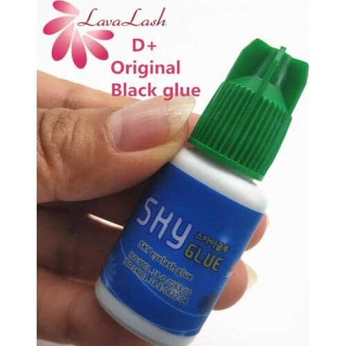 Free Shipping 1 bottle 2s dry time Most Powerful Fastest Korea Sky Glue D+ Green Cap for Eyelash Extensions MSDS Adhesive,5ml