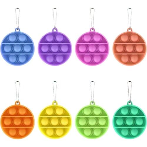 Free Shipping Children Adult Push Bubble Fidget Sensory Toy Key Ring Educational Toy 2021 Mini Anti-stressFidget Toys