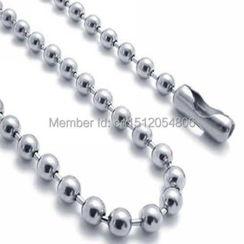 Factory Price 2.4mm Stainless Steel Dog Tag Chains Ball Bead Chain Ball Chains Necklaces Keychains 16" to 32"