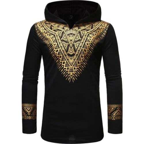 Black African Dashiki Robe Print Hoodies Men 2021 Brand African Clothes Hip Hop Streetwear Casual Hoodie Sweatshirt for Men XXL