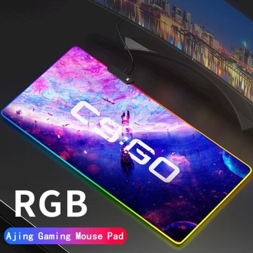 Anime Counter-Strike Colorful Gaming RGB LED Light Mouse Mat Computer Soft Mousepad Anti-slip Mouse Pad Keyboard Desk Mat CS-Go