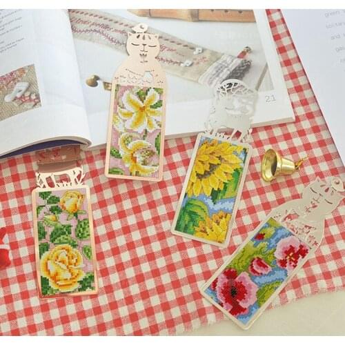 Flowers 3 Bookmark Princess DIY Craft Stich Set Cross Stitch Needlework Embroidery Crafts Counted Cross-Stitching Kit