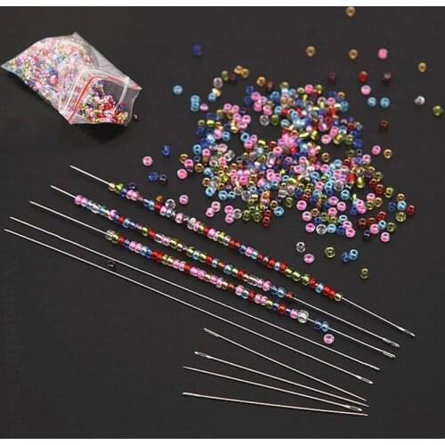 30pcs DIY Long String Cord Jewelry Making Tools Beaded Needle Big Eye Curved Open 80mm 100mm 120mm Metal Pins Sewing Needles