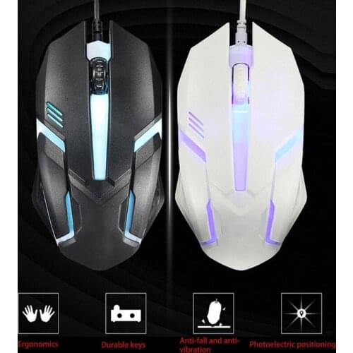 Ergonomic Wired Gaming Mouse Button LED 2000 DPI USB Computer Mouse With Backlight For PC Laptop Gamer Mice S1 Silent R58A