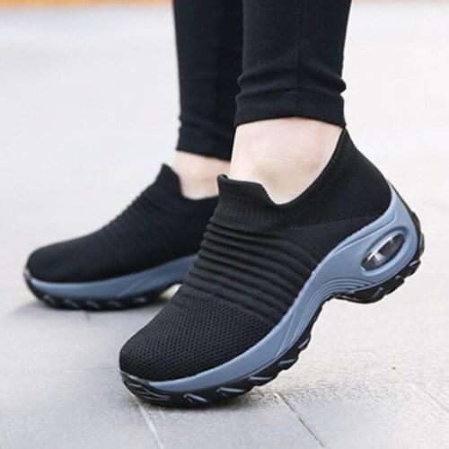 Women Casual Shoes Fashion Breathable Mesh Flats Platform Shoes Sneakers Women Walking Tenis Feminino Pink Black White 35-42