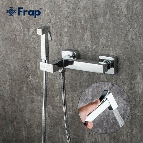Frap Brass Cold & Cold hot Water Corner Valve Bidet faucets Function square Hand Shower Head Tap Crane for woman F7511