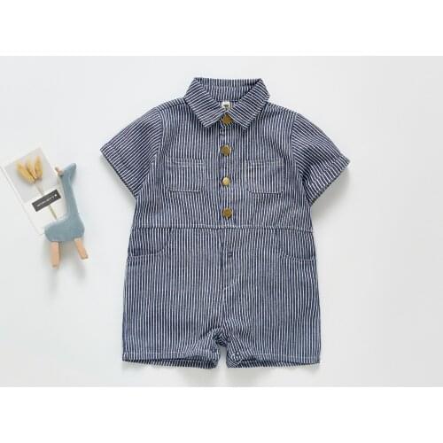 Summer New Baby Boys Striple Short Sleeve Bodysuit