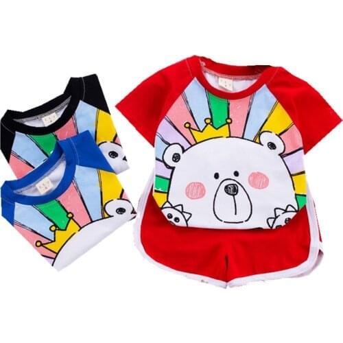 Summer Baby Boy Clothing Sets Sportswear For Toddler Boys Girl Clothes Suit Casual Kids Set Cartoon T-shit + Short Pants 2PCS