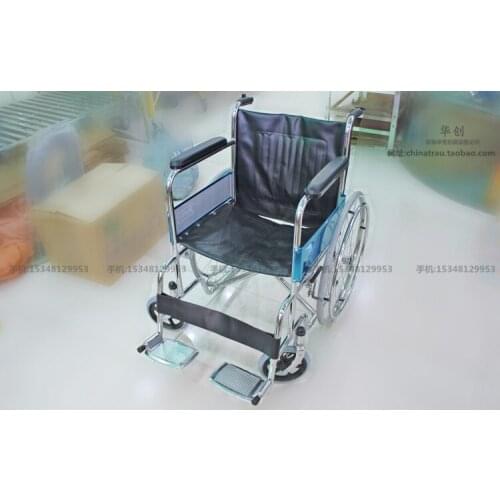 Medical thickened wheelchair foldable portable for the old man and patient with brake