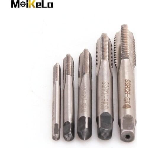 MeiKeLa HSS Hand Tap Set Right Hand Metric Thread Tap M3 M4 M5 M6 M8 M10 M12 M14 M16 M18 M20Screw Tap Drill Straight Plug Tap