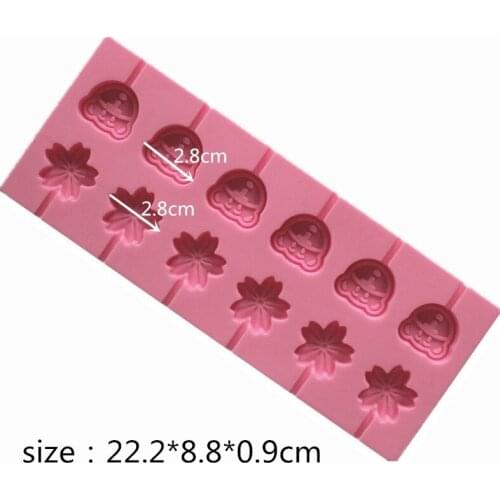 Cute Oriental Cherry Bear Silicone Lollipop Molds Jelly and Candy Molds Cake Mold Variety Cake Decorating Form Silicone Bakeware