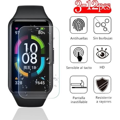 3-12pcs Soft Hydrogel Protective Films For Huawei Honor Band 6 Screen Protector For Huawei Honor Band 6 Strap Not Tempered Glass