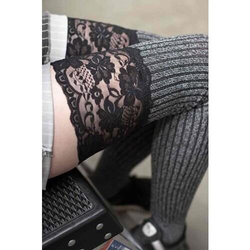 Merry See Perfumed Ruched Mesh Above Knee Garter Stockings Multi-Color