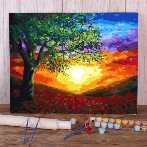Scenery Landscape DIY Paint By Numbers Complete Kit Oil Paints 40*50 Canvas Pictures Decoration For Children Handiwork