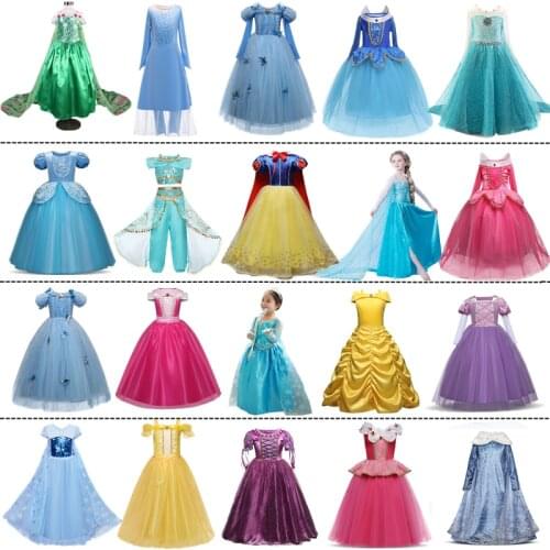 Girls Princess Dress for Kids Halloween Costume Party Cosplay Dress Up Children Christmas Dresses