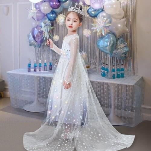 Snow queen Elsa and anna Dress Summer Aisha Queen Princess Dress halloween birthday princess costume