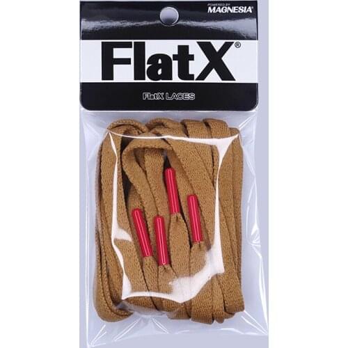 FlatX 8mm Khaki/ Red Color Metal Tips Shoelaces High Quality Professional Sneaker Laces Shoelace Lacet