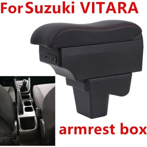 For Suzuki VITARA Armrest box Car interior armrest Double layer rechargeable USB
