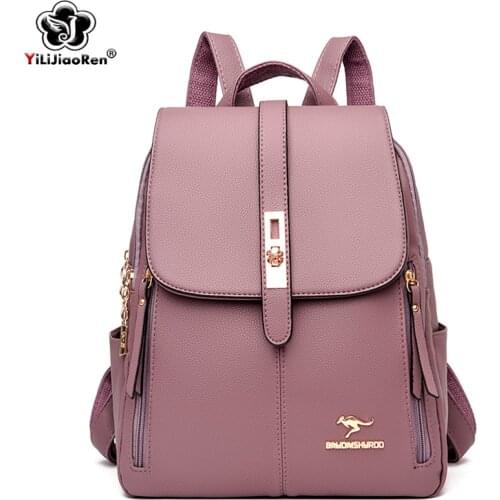 Fashion Bagpack Woman Brand Leather Backpack Purse for Women Large Backpack Shoulder Bag Female Big School Bags for Teenage Girl