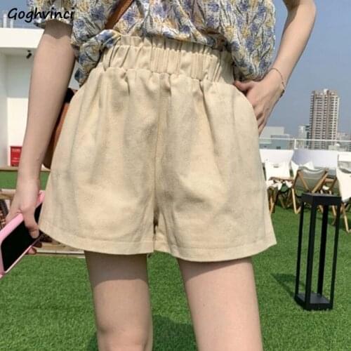 Shorts Women Pockets Solid Ulzzang Chic Comfortable Stylish Streetwear Students Tender Elegant Ladies Elastic Waist Cool Sweet
