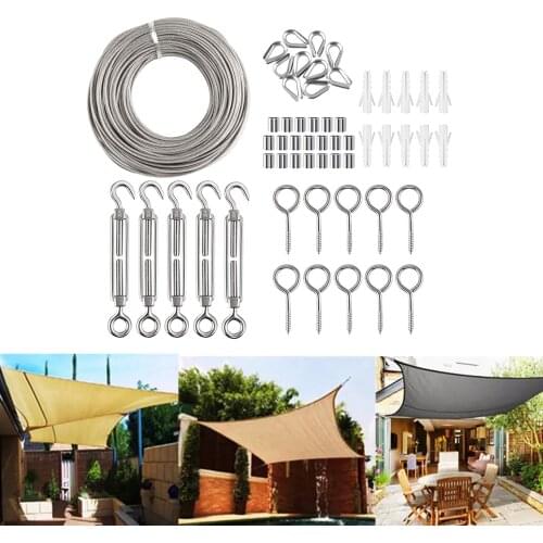 Sun Shade Sail Canopy Fixing Accessories Stainless Steel Hardware Kit Turnbuckle Hook Screws Clip Hook Screws Silver
