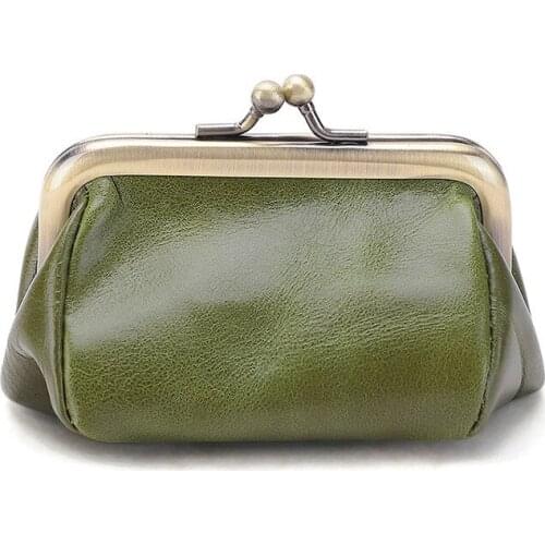 Bag Women Genuine Leather Coin Purses Vintage Versatile Small Torage Wallet Solid Color Female Mini Ladies Purses Money Bag Gift