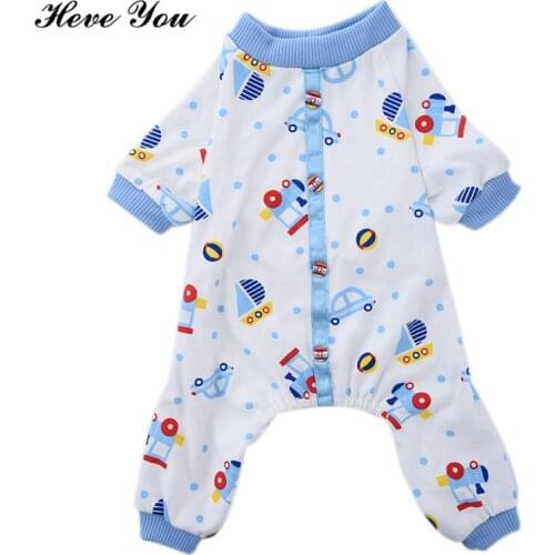 Heve You All Season Jumpsuit Pajamas High Quality Pet Apparel Hooded Cartoon Printed Clothes Dog Costume Pet Coats Cat Clothes