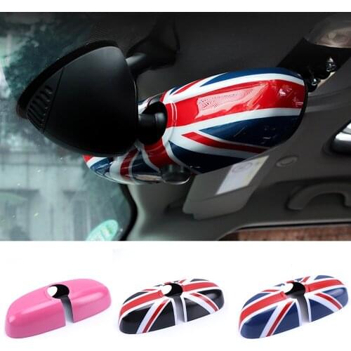 Union Jack Interior Rearview Mirror Cap Cover Shell ABS Decor For BWM MINI Cooper JCW S One+ Clubman F54 F55 F56 F60 Countryman