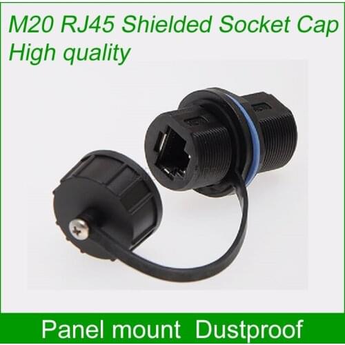 M20 RJ45 shielded Panel Mount Connector Grade A quality Dustproof AP box adapter Network LAN cable extension socket cap 10 units
