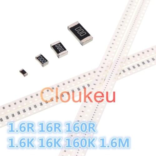0402 0603 0805 1206 1210 1812 2010 2512 1% 5% Chip Resistor 1.6R 16R 160R 1.6K 16K 160K 1.6M Ohm