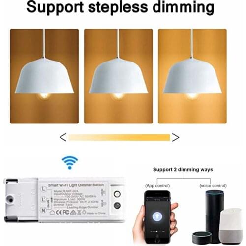 1/2/3/4/5PCS Smart Dimmer Module Light Switch Wireless Controller Home Automation and Voice Control Wifi Dimmer Switch 110-240V