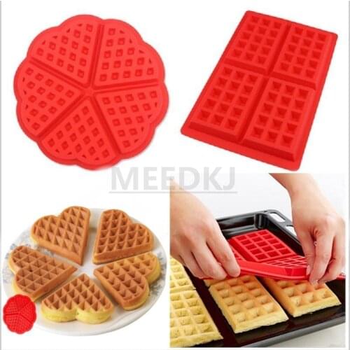 1pcs Silicone Waffle Mould DIY Silicone Chocolate Mold Waffle Pudding Mold Baking Kitchen Baking Tool High temperature