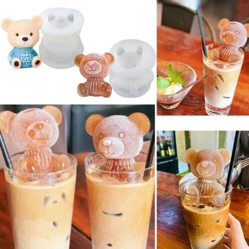 1Pc Bear Dog Shape Non Sticky Silicone Ice Cube Tray Maker Cake Chocolate Mold DIY Baking Tool Kitchen Gadgets
