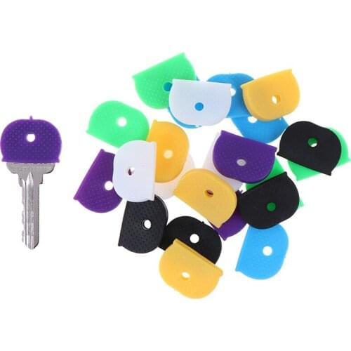 10/24/32Pcs Bright Colors Soft Silicone Hollow Multi Color Rubber Soft Keys Locks Cap Key Covers Topper Keyring Elastic Case