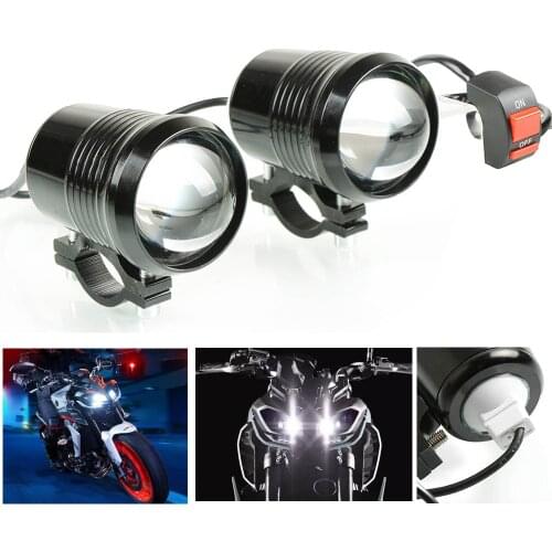 2PCS Hot sale Motorcycle Headlight LED Front Metal Headlight Driving Headlamp Moto Lights U2 1200LM 30W Motorbike Auxiliary Lamp