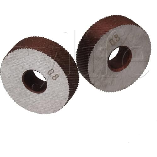 2 x Durable HSS Diagonal Coarse Linear Knurl 0.8mm Pitch Single Wheel 26mm Dia