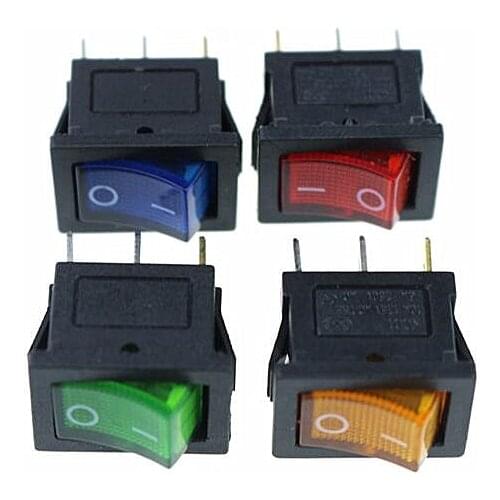 4PCS On-Off 3Pin DPST Rocker Switch 5A/10A 250V/125VAC KCD1 Car switch