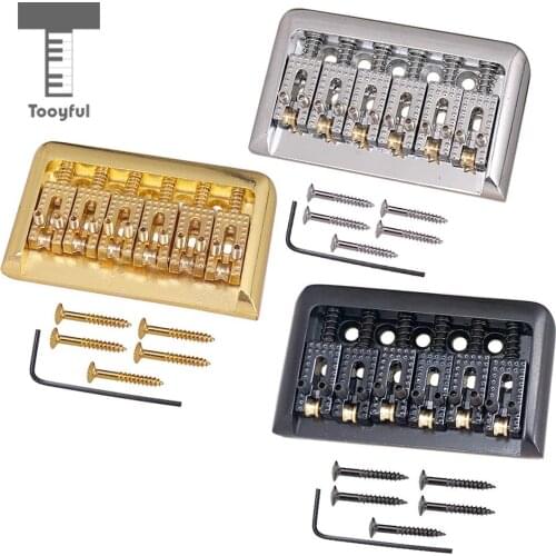 76mm 6 String Electric Guitar Fixed Hardtail Bridge Tailpiece Top Load for Strat Tele