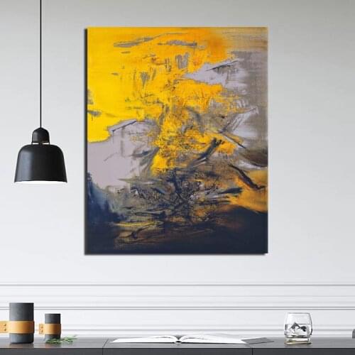 Abstract Wallpaper Zao Wou Ki Canvas Painting Posters Prints Marble Wall Art Painting Decorative Picture Modern Home Decoration