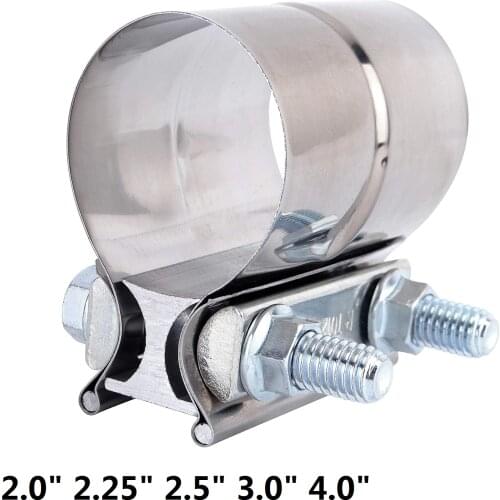 ESPEEDER 2.0" 2.25" 2.5" 3.0" 4.0" Stainless Exhaust Sleeve Butt Joint Clamp Exhaust Band Clamp Strap Exhaust Clamp For Muffler