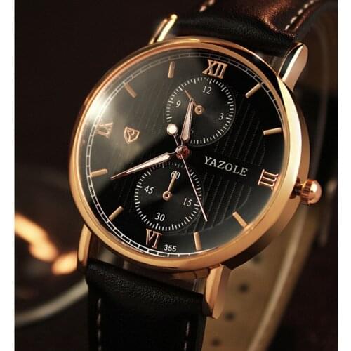 New 2020 Modern Watch YAZOLE Watches Men Mens Watches Waterproof Leather Quartz Watch Fashion Luminous Watch Hour relojes hombre