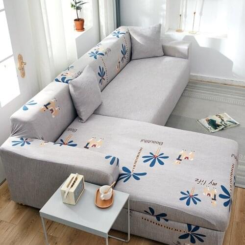 Sofa Cover for Living Room Elastic Stretch Sectional Corner Couch Cover Slipcovers, L Shape needs to buy 2pcs