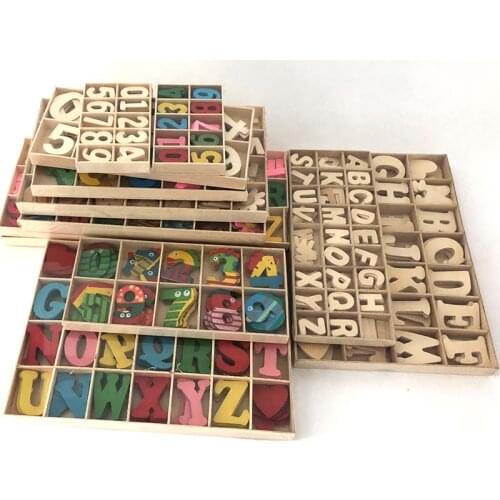 Digital English Letter Set Colorful Wood DIY Crafts Scrapbooking Wooden Ornaments For Party Home Decoration Embellishments M2568