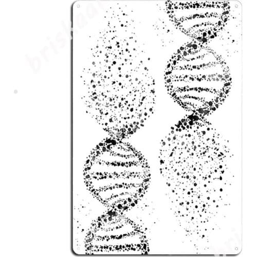 Dna, Watercolor Art,Dna Double Helix Genetic Metal Signs Wall Mural Cinema Vintage Plaques Tin sign Posters