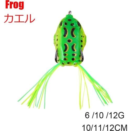 1 Pcs 6.5g 9.9g 12.6g Frog Lure Soft Tube Bait Plastic Fishing Lure with Fishing Hooks Topwater Ray Frog Artificial 3D Eyes