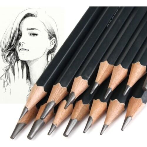 14PCS (12B 10B 8B 7B 6B 5B 4B 3B 2B 1B HB 2H 4H 6H) drawing pencil set art supplies sketch charcoal painting stationery