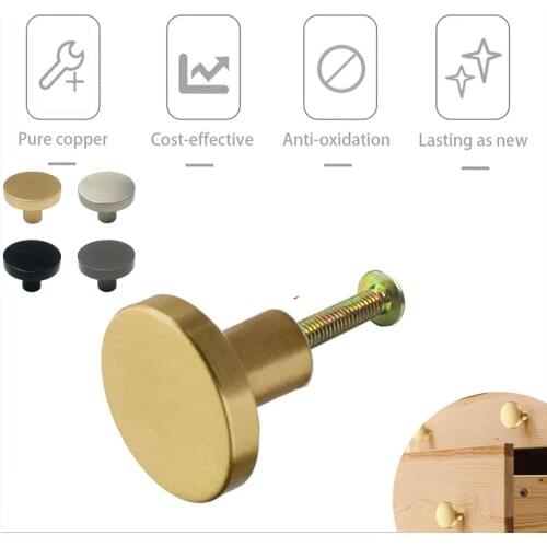 Brass Furniture Handle for Drawer Wardrobe Door Knob Handles Pulls Bookcase Dresser Single Hole Handle