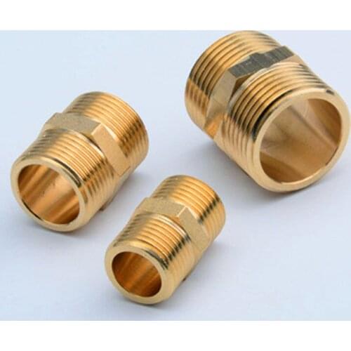 Brass Pipe Hex Nipple Fitting Quick Adapter 1/8" 1/4" 3/8" 1/2" 3/4" 1" BSP Male Thread Water, oil and gas Connector
