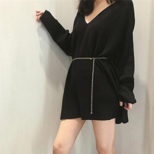 Mini Metal Dress Waist Chain Belt Fashion Women Sequin Thin Chain Belt Wild Casual Temperament Elegant Clothing Accessories